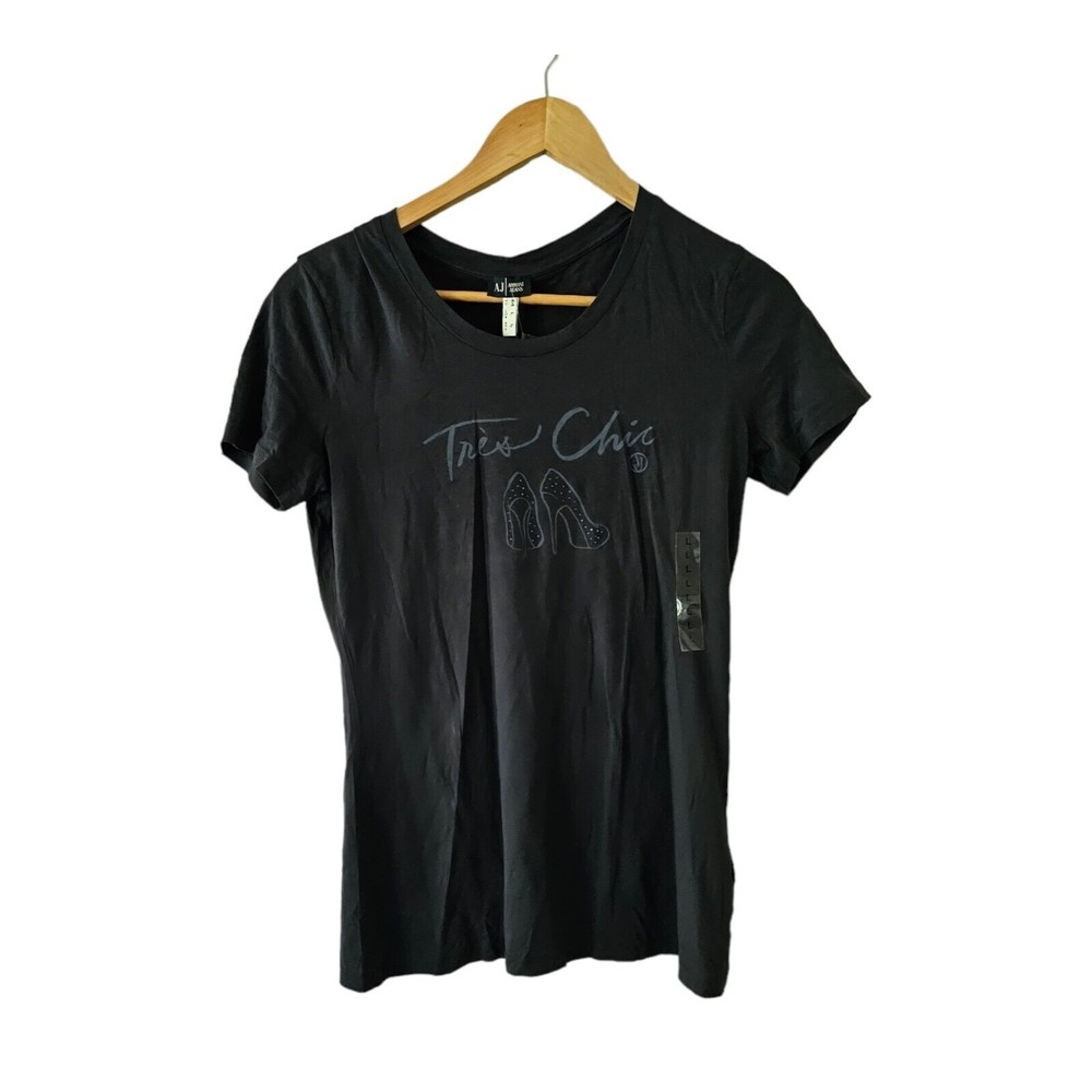 A/X Armani Exchange Shirt Top Tres Chic Navy Blue Large‎